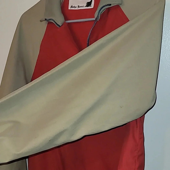 Men's small Mother Karen's pullover windbreaker jacket 80s red and tan LOT F10 - Picture 7 of 10